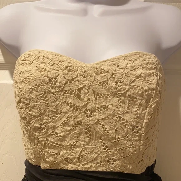 Anthropologie Meadow Rue Battenberg & Organdy mini dress in black white 6 - Picture 5 of 16